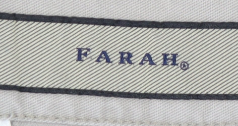 Farah Men's Beige L Pleated Trousers