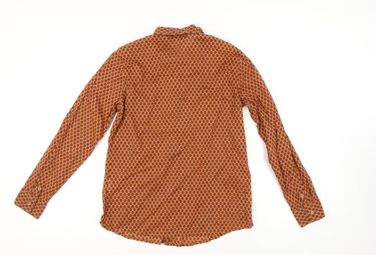 Womens UK Size 12 United Colors of Benetton Brown Cotton Button-Up