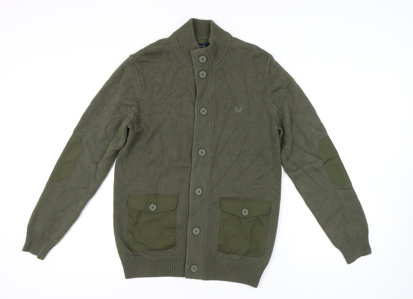 Crew Clothing Men's Green Cardigan, Size S, Cotton