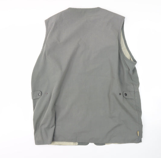 One Valley Trailwear Men's Grey L Waistcoat, Zipped Pockets