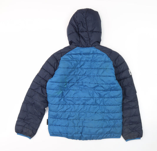Jack Wolfskin Boys Blue Hooded Puffer Jacket Size 24