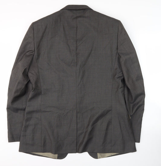 Tom English Grey Men's Suit Jacket, Size 44L Single-Breasted