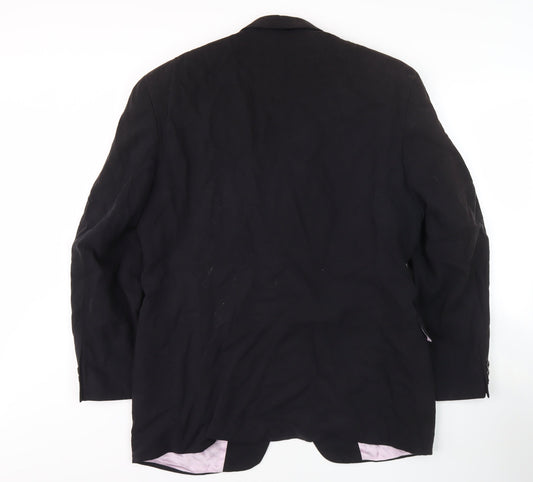 Rochas Men's Black Blazer 40 R Notch Lapel Formal