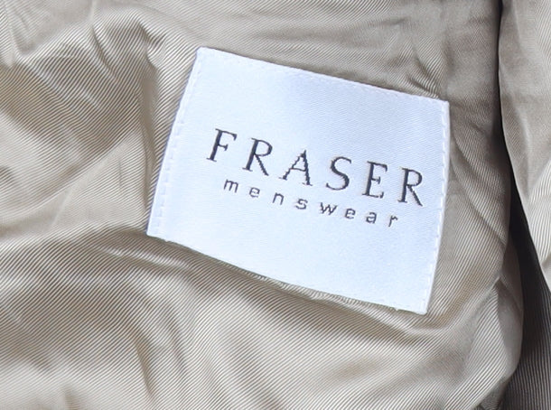 Brand and care label for Fraser men’s beige blazer 40r notch lapel classic