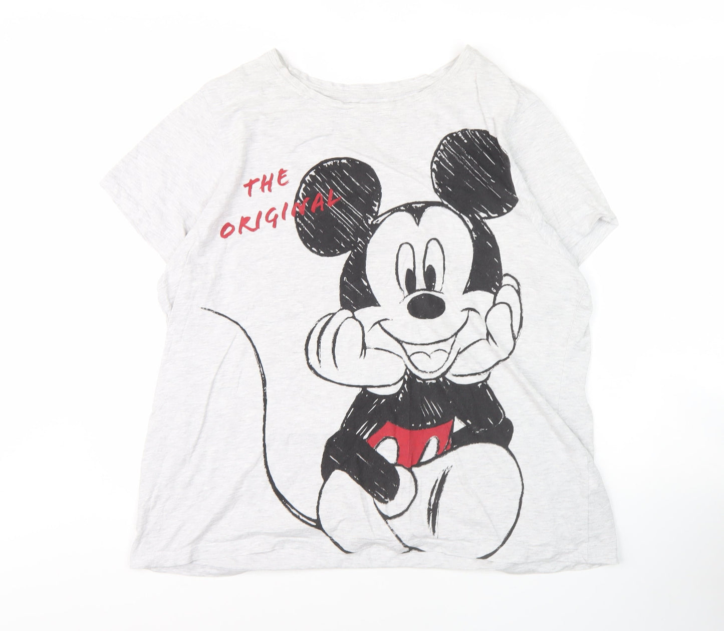 Disney Women's White XL Graphic Mickey Mouse T-Shirt