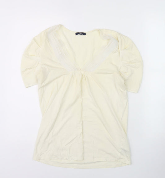 Gap Women's Ivory V-Neck Blouse M