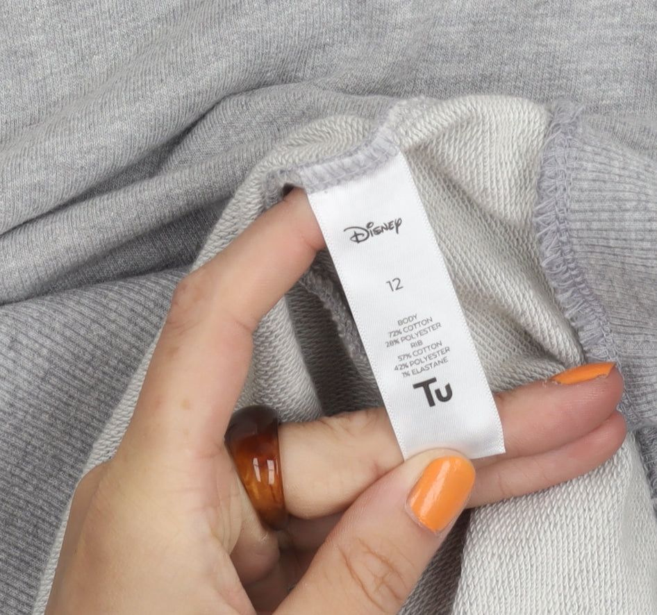 Disney Women’s Grey Mickey Mouse Pullover Sweatshirt Size 12