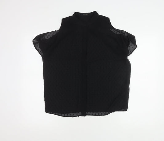 AllSaints Women's Black High Neck Top, Size S