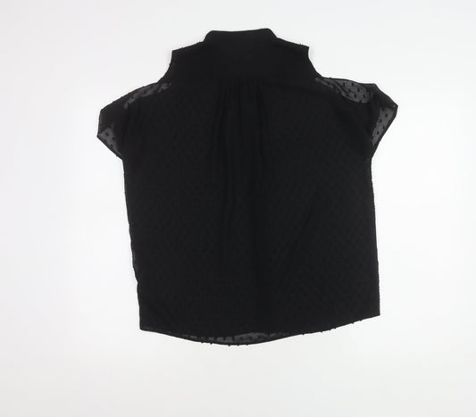 AllSaints Women's Black High Neck Top, Size S