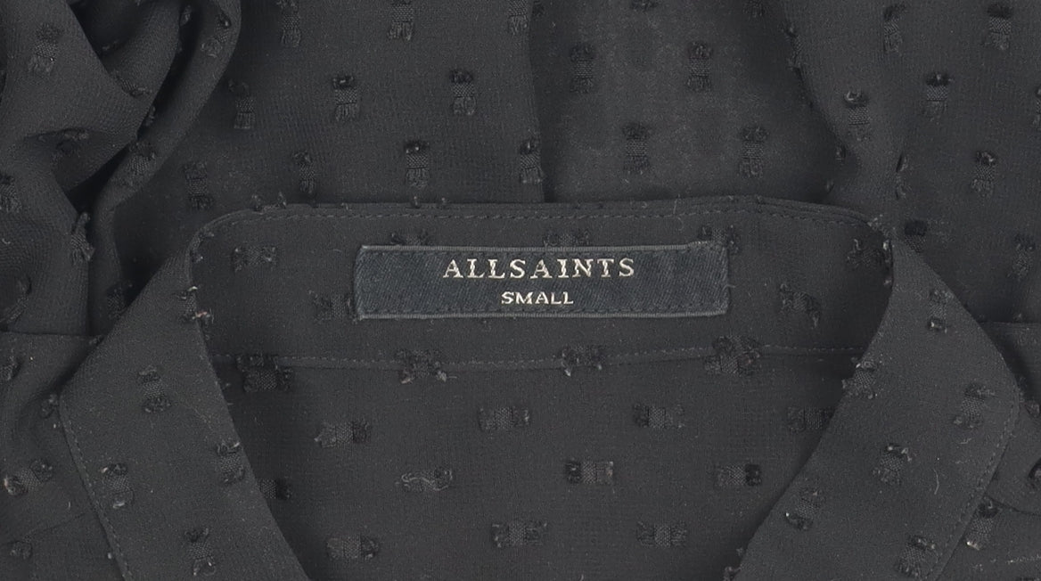 AllSaints Women's Black High Neck Top, Size S