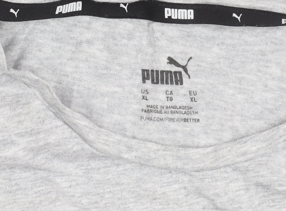 Puma Men's XL Grey Crew Neck Logo T-Shirt
