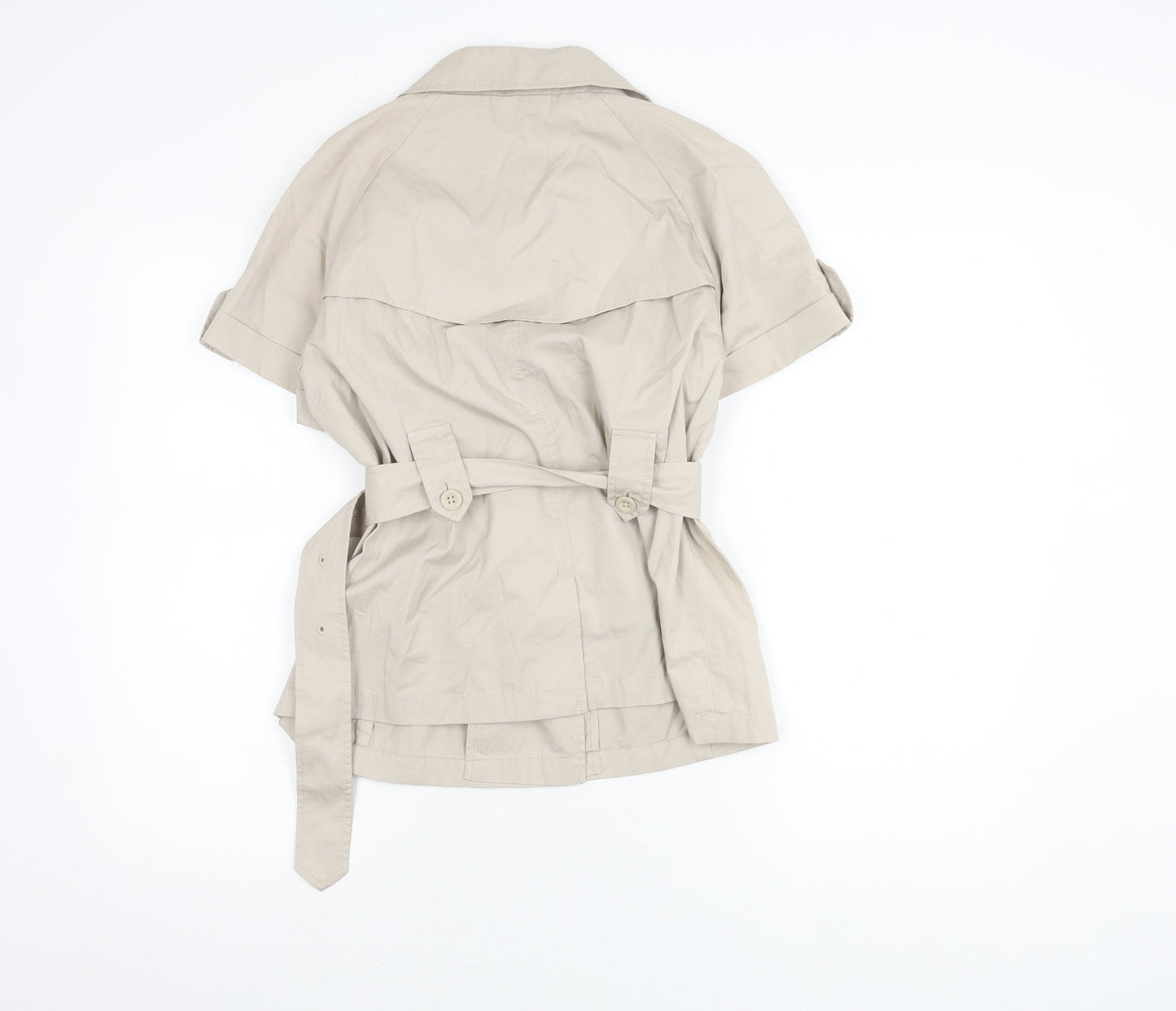 Gap Women's Beige Collared Short Sleeve Jacket Top Size 12
