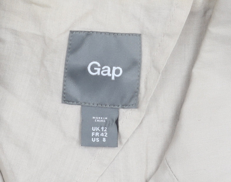 Gap Women's Beige Collared Short Sleeve Jacket Top Size 12