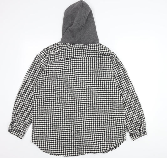 Tarzz Women's Black White Hooded Jacket Size 14