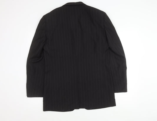 Milan Collection Men's Black Striped Suit Jacket 38