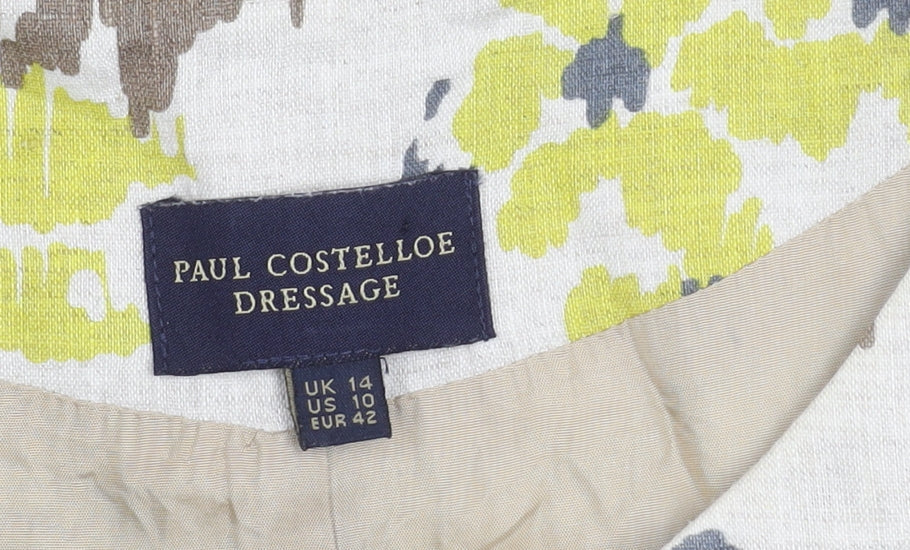 Paul Costelloe Dressage Women's Floral Linen Dress UK 14