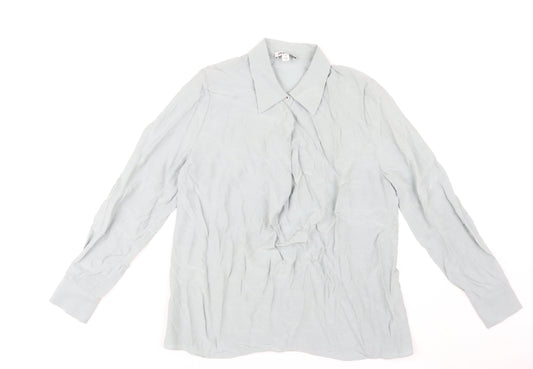 Jaeger Women's Grey Button-Up Shirt Size 10