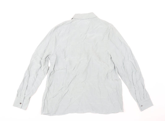 Jaeger Women's Grey Button-Up Shirt Size 10