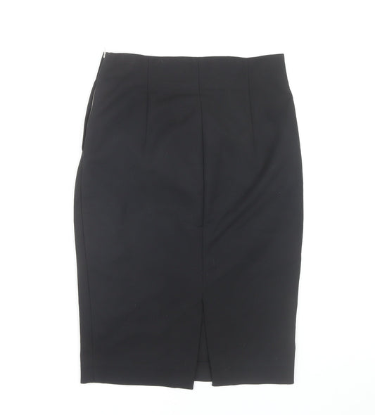 Zara Women Black Pencil Skirt Size 5 Cotton Blend