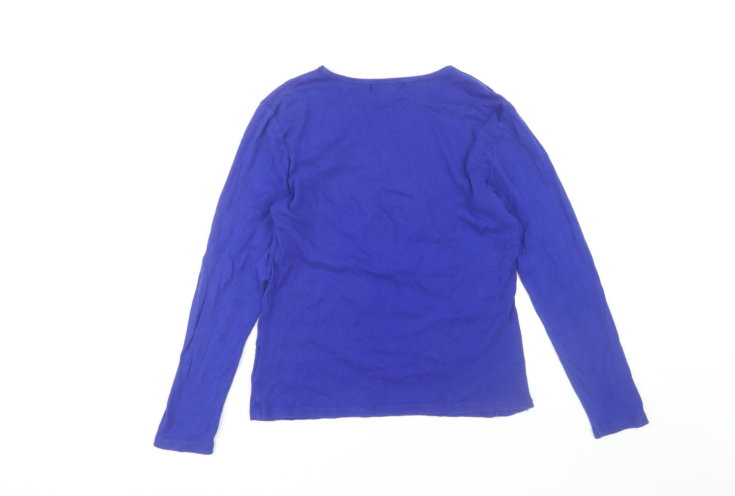 Lauren Ralph Lauren Women's Blue M Embroidered Top