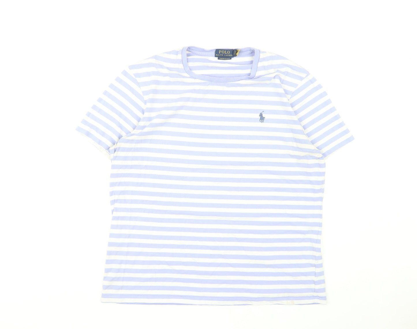 Polo Ralph Lauren Women's Blue Striped T-Shirt, XL