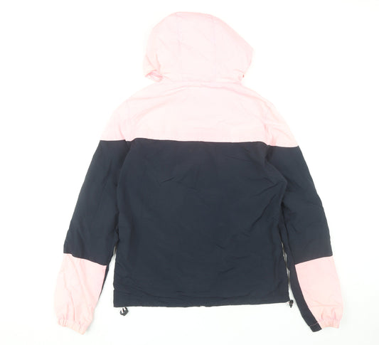 Superdry Women’s Hooded Jacket, S, Pink/Blue, Sports Casual