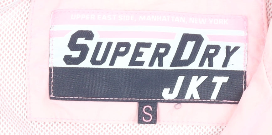 Superdry Women’s Hooded Jacket, S, Pink/Blue, Sports Casual
