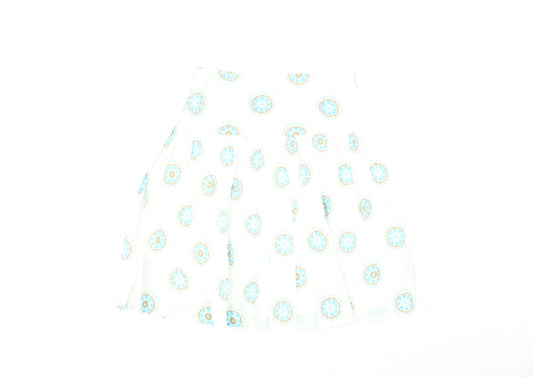 White Stuff Women’s White Geometric Skirt Size 10
