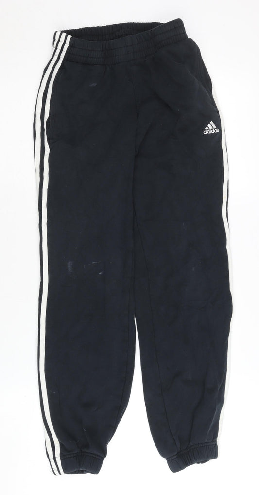 Adidas Boys Black Jogger Trousers 11-12Y Sports Activewear