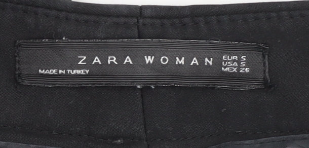 Zara Women Black Straight Trousers, Size S