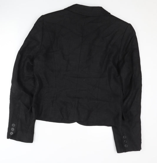 Hobbs Women's Black Linen Blazer Size 16