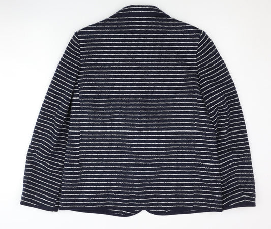 St Michael Women's Black Striped Blazer Size 14