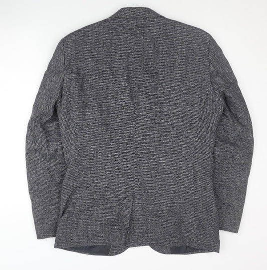 Next Men's Grey Blazer 38 Regular Single-Breasted