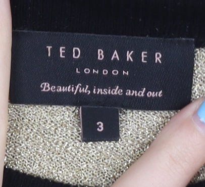 Ted Baker Women's Black Striped Pullover Jumper