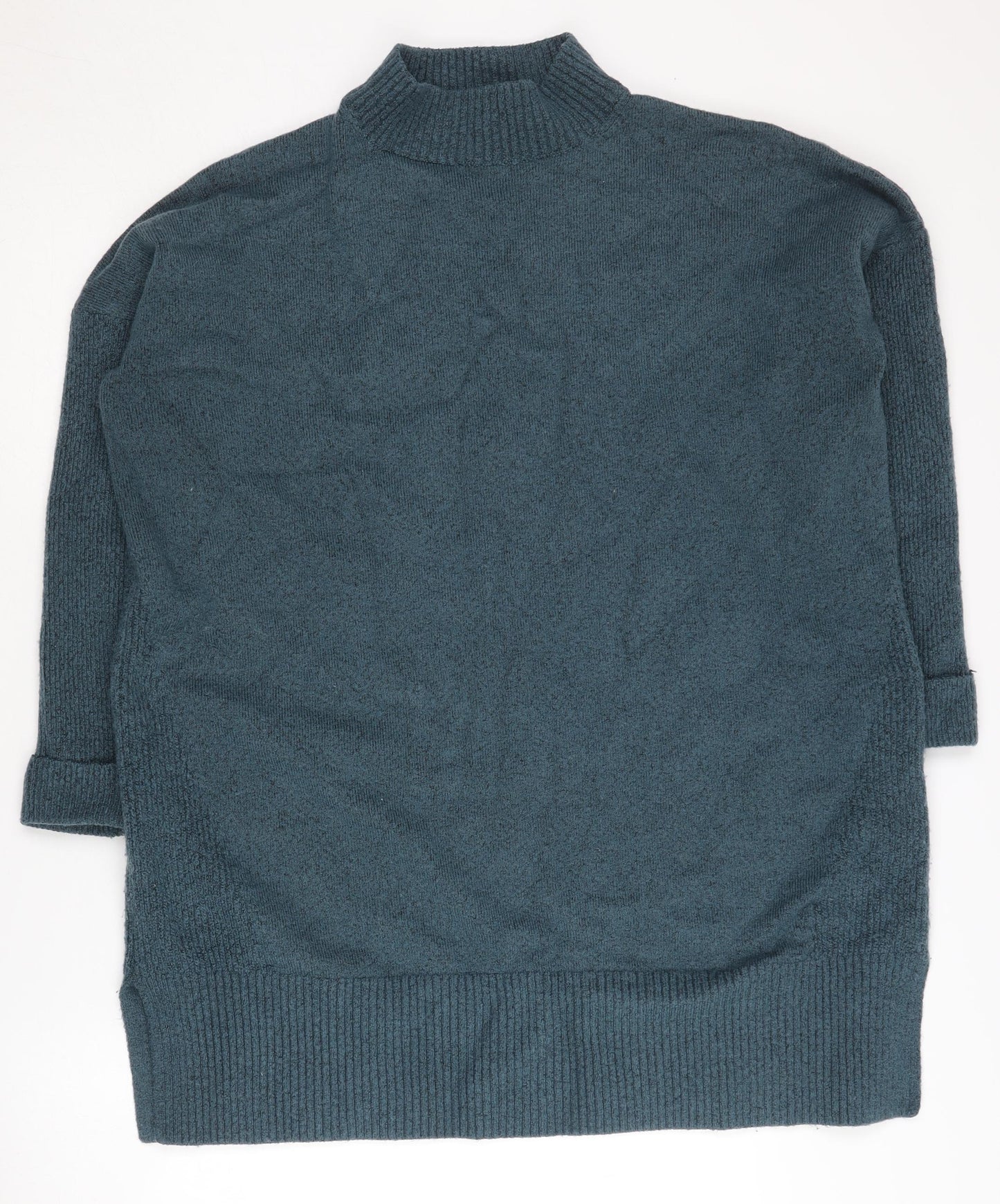 Fat Face Women's Blue Mock Neck Pullover Jumper UK 18