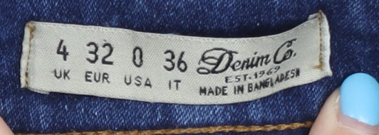 Brand and care label for Denim Co. Women's Blue Skinny Jeans, size 4
