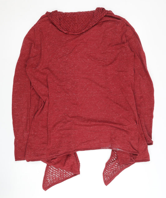 Fat Face Women's Red Open Front Cardigan Size 14