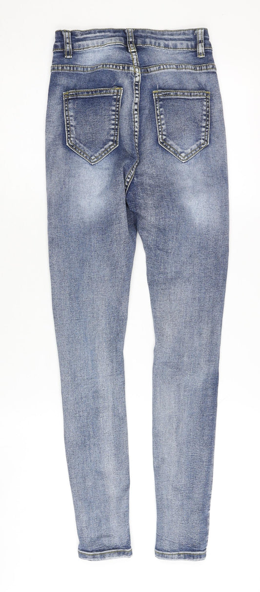 Denim Wise Women's Blue Skinny Distressed Jeans