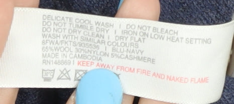 Fat Face Women's Blue Cardigan, Size 12, Wool Blend