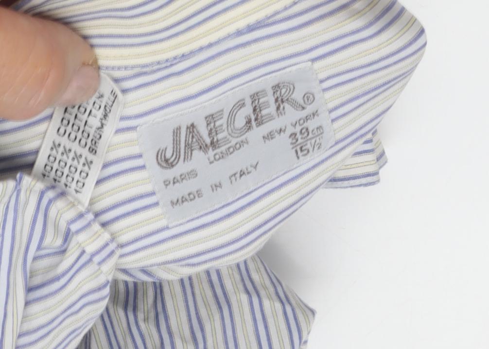 Jaeger Men's Multicoloured Striped Dress Shirt 15.5