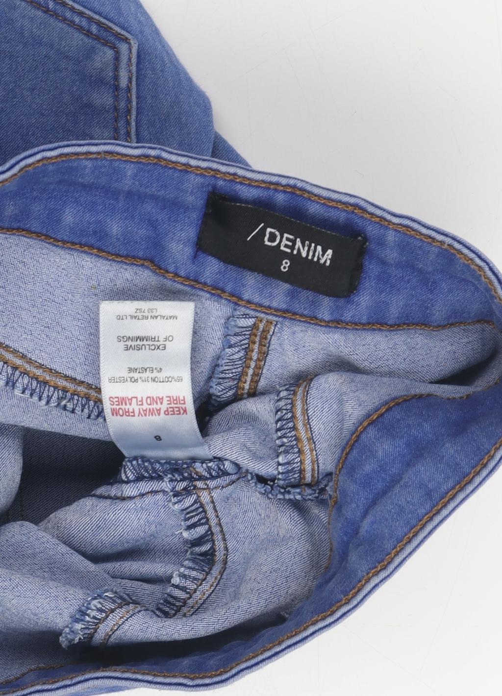 Close-up detail of Women’s Blue Denim Skinny Jeans, size UK 8 Slim, Fit