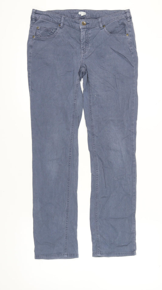 White Stuff Women's Blue Straight Trousers Size 12