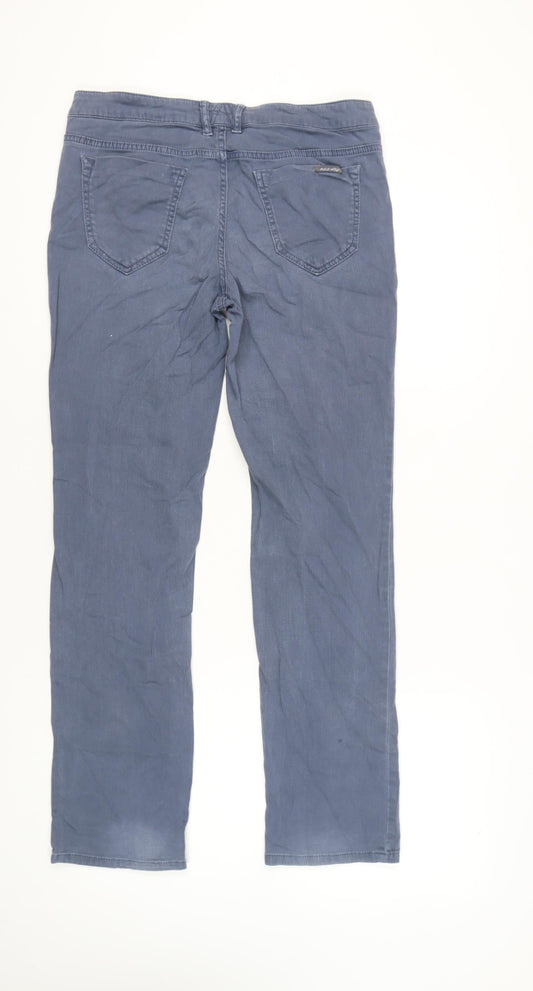 White Stuff Women's Blue Straight Trousers Size 12