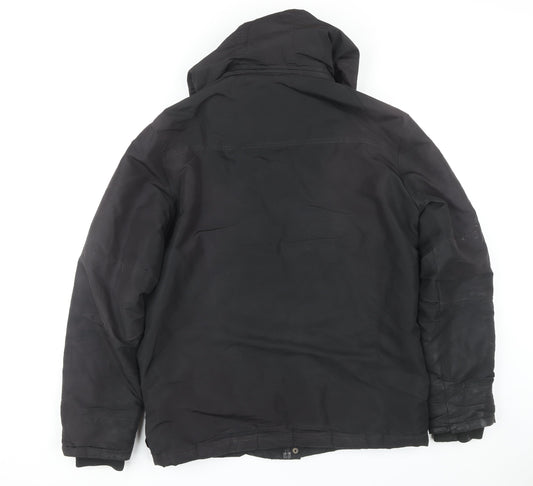 Jack & Jones Men's Black Hooded Parka Jacket L