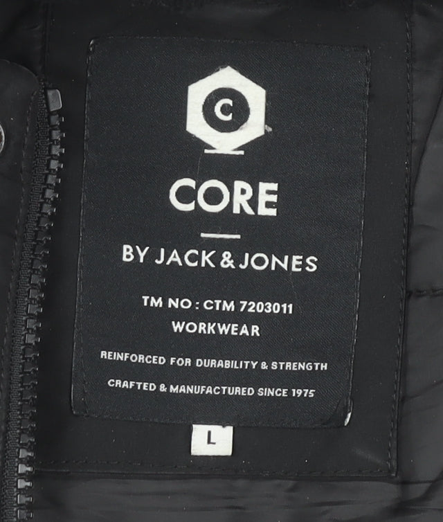 Jack & Jones Men's Black Hooded Parka Jacket L