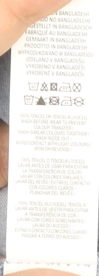 Brand and care label for Denim Co Women's Blue Slip Dress, size 8, Casual