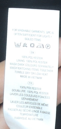 Brand and care label for Savoir Women's Black Pencil Skirt, size 16, Polyester