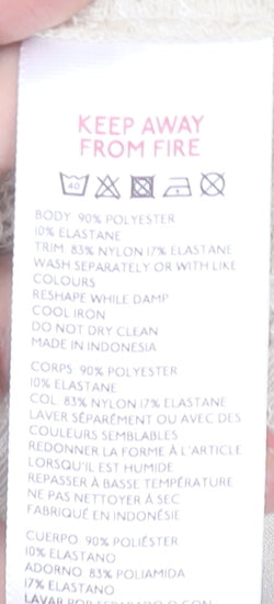 Urban Outfitters Women's Beige Lace Accent Balloon Sleeve Top