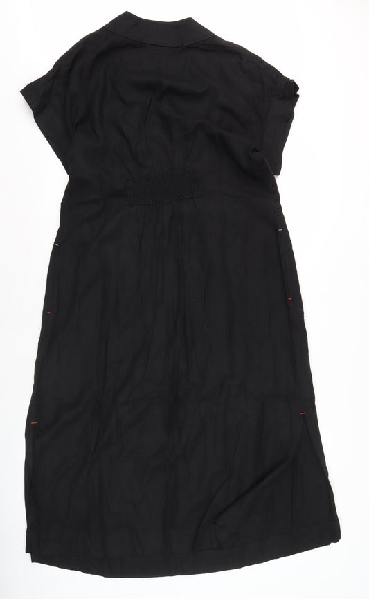 White Stuff Women's Black Dress, Size 12 V-Neck