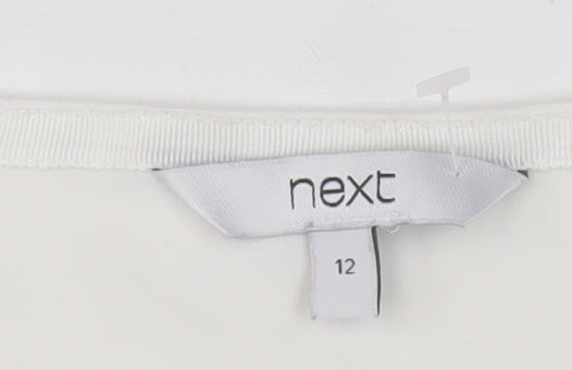 Brand and care label for Next Women's White Sleeveless Tank, size 12